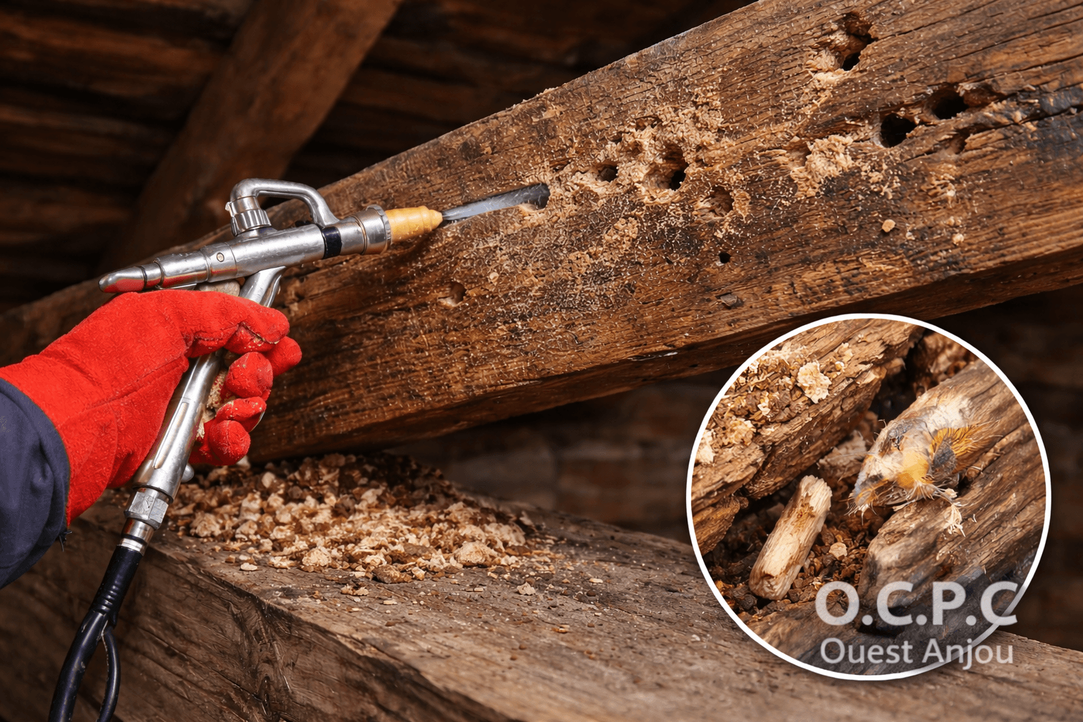 traitement des insectes xylophage dans les combles en anjou